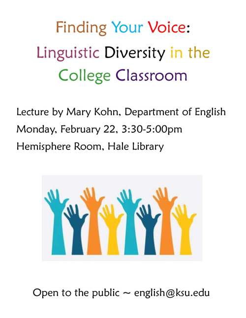 Flyer for Mary Kohn Lecture